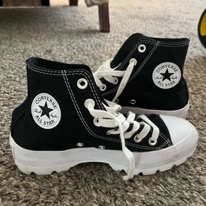 Black platform converse